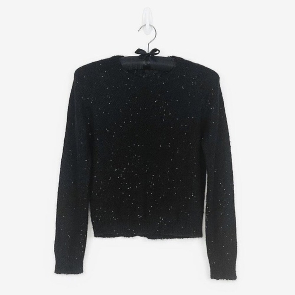 ATM Sequined‎ Sweater Size M Black Casual Chic Glam Elegant Sparkle Preppy